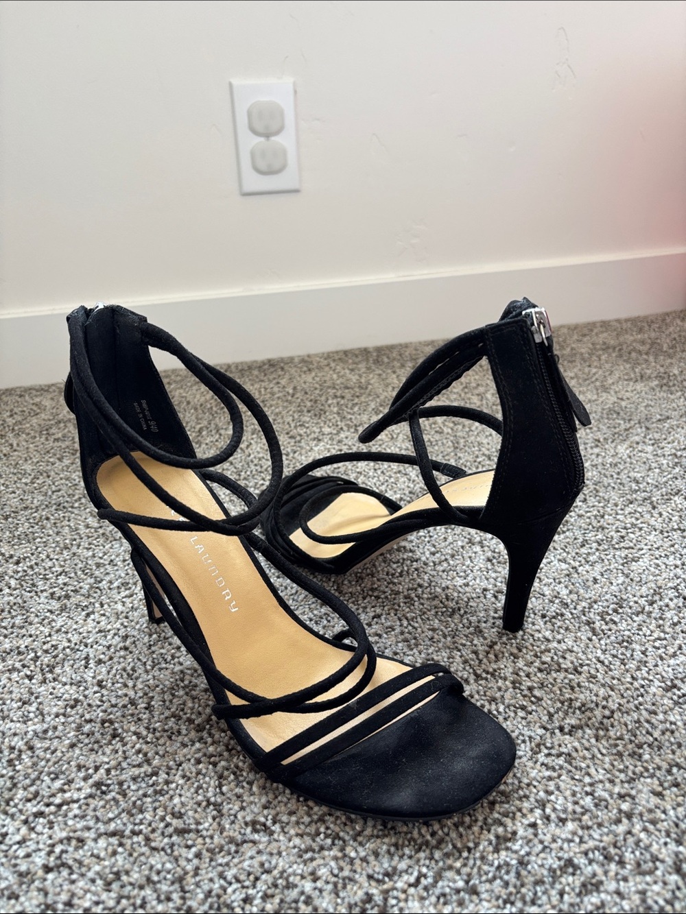 Chinese Laundry Black Strappy Stiletto Sandals